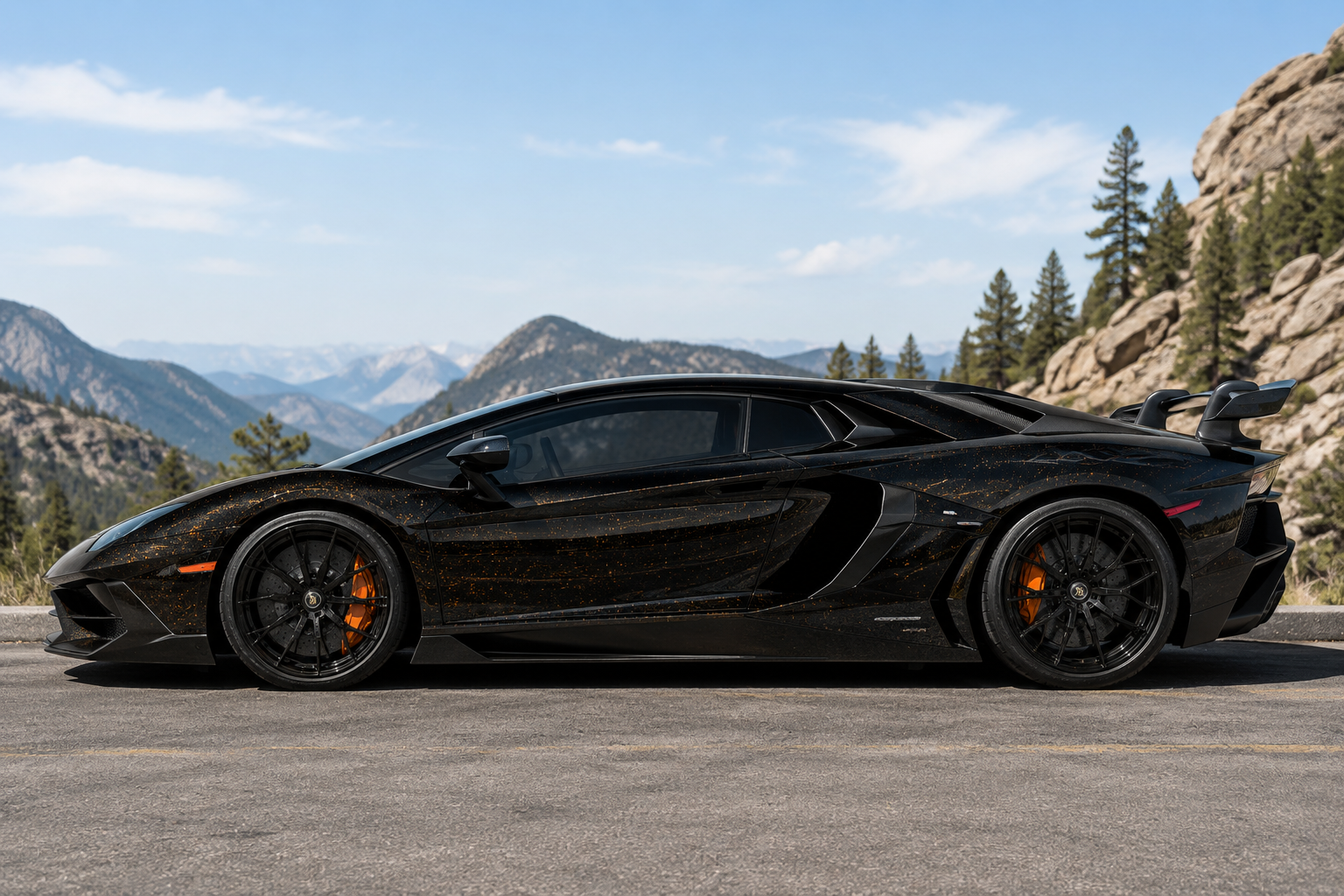 k088 Black Flash Gold Apex Opulent Color Series Paint Protection Film (PPF)